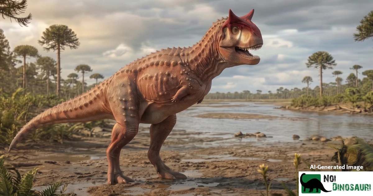 Carnotaurus lungi un corso d'acqua carnotaurus late cretaceous river