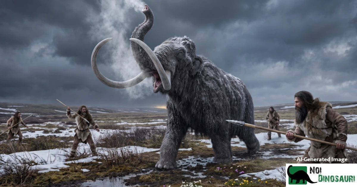 mammut lanoso umani lance