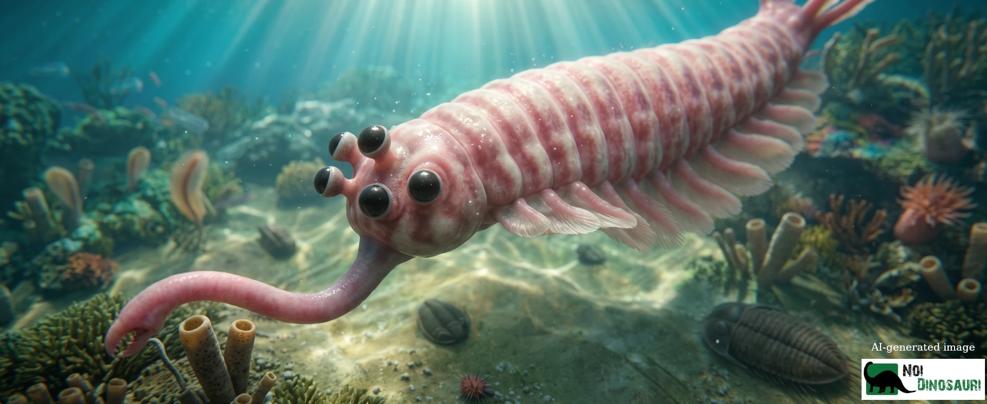 Primo piano di Opabinia regalis
